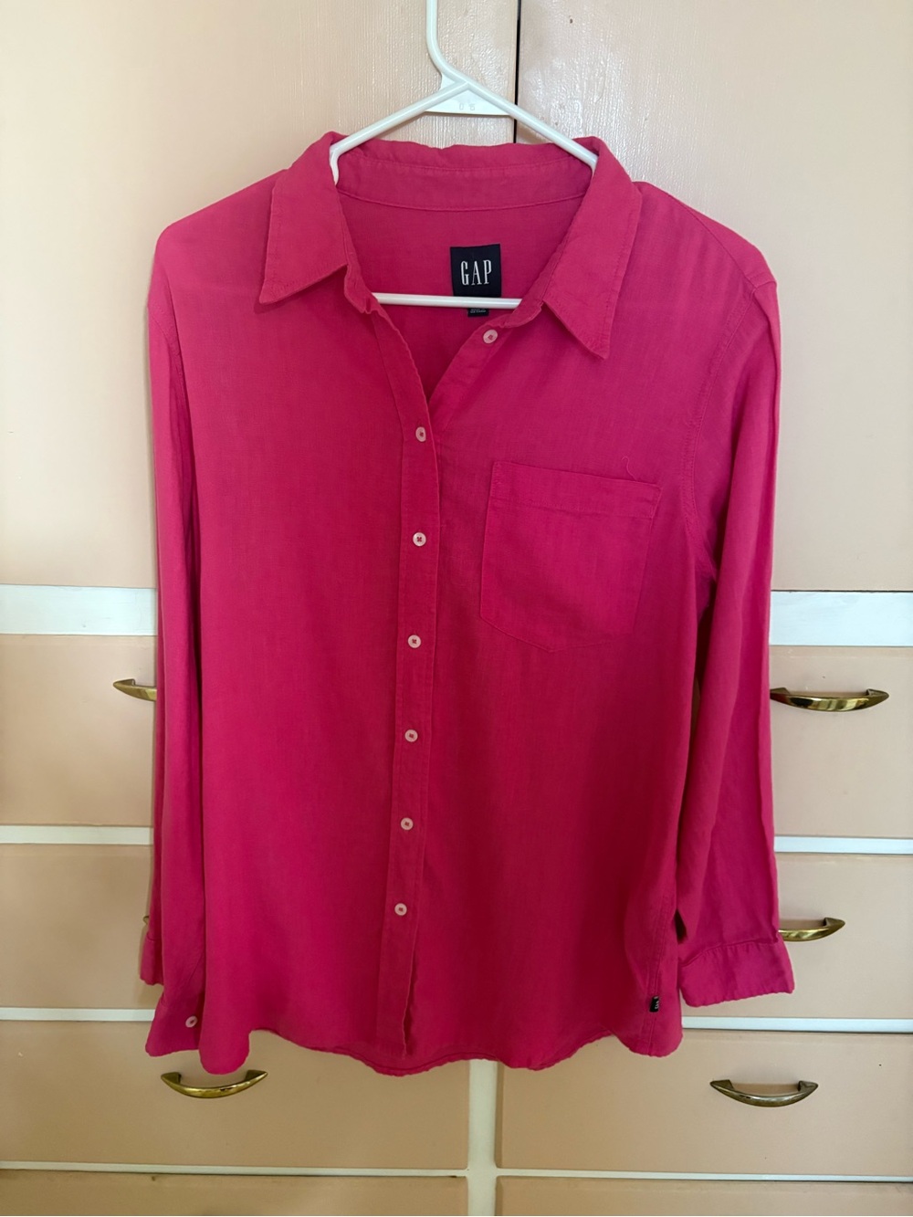 GAP Fuchsia Button-Down Long Sleeve Shirt